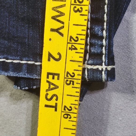 Silver Jeans Suki High Capri women's size W29 ink blue factory distressed - Picture 14 of 16